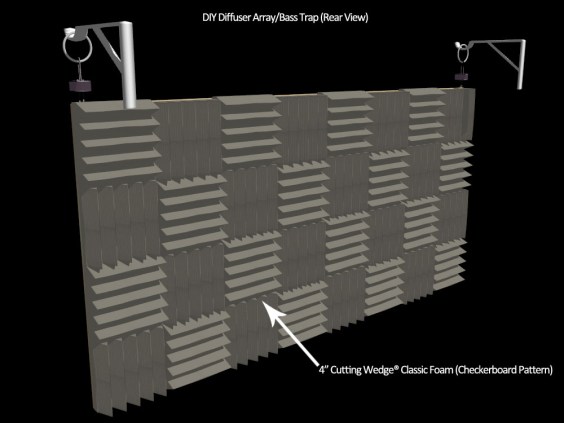 bass trap foam diffuser - rear