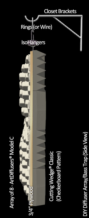 bass trap foam diffuser - side