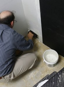 Repeat the steps for the next strip. Measure, Mark, Cut, Trowl, Hang... 